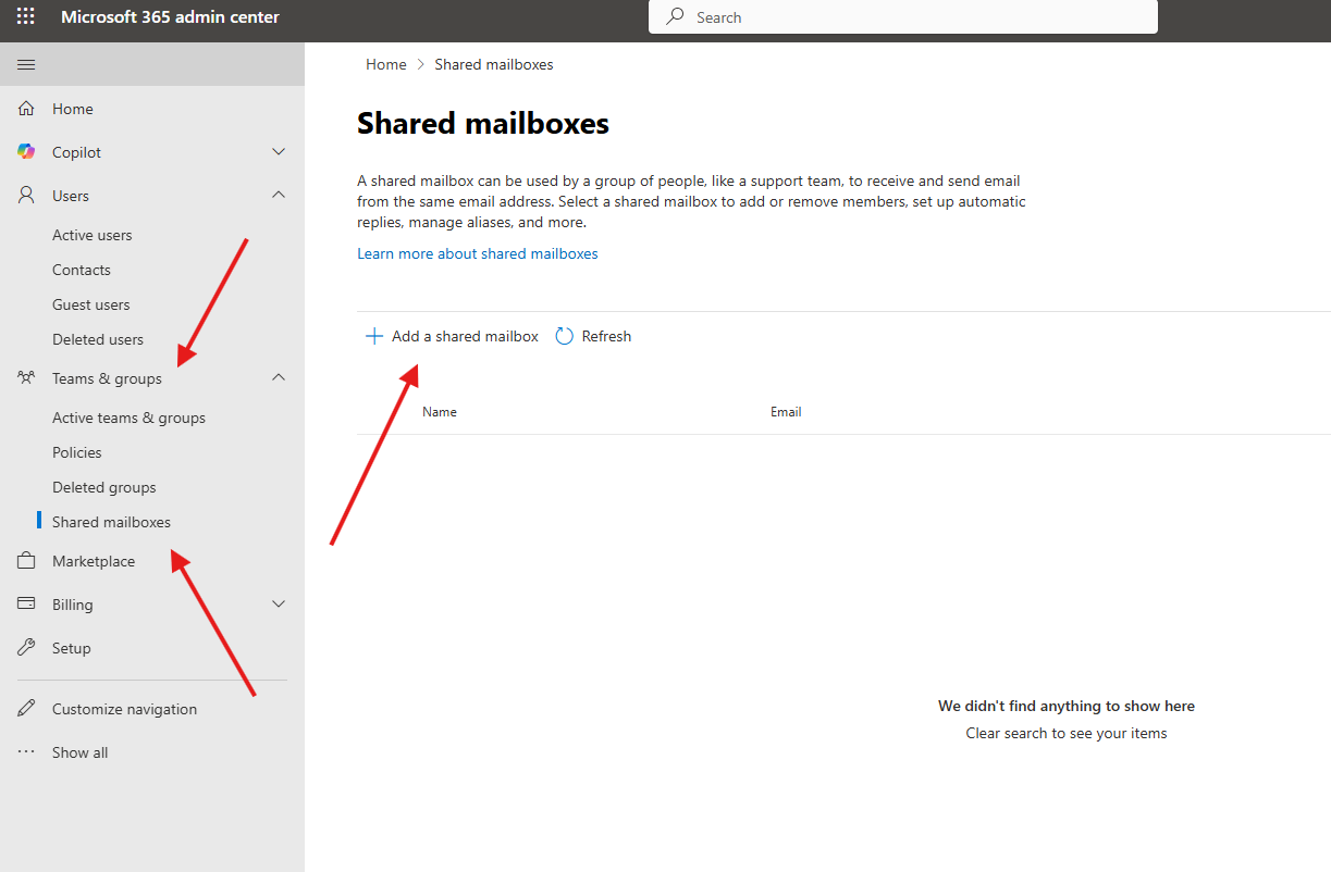 How to create shared mailboxes in O365