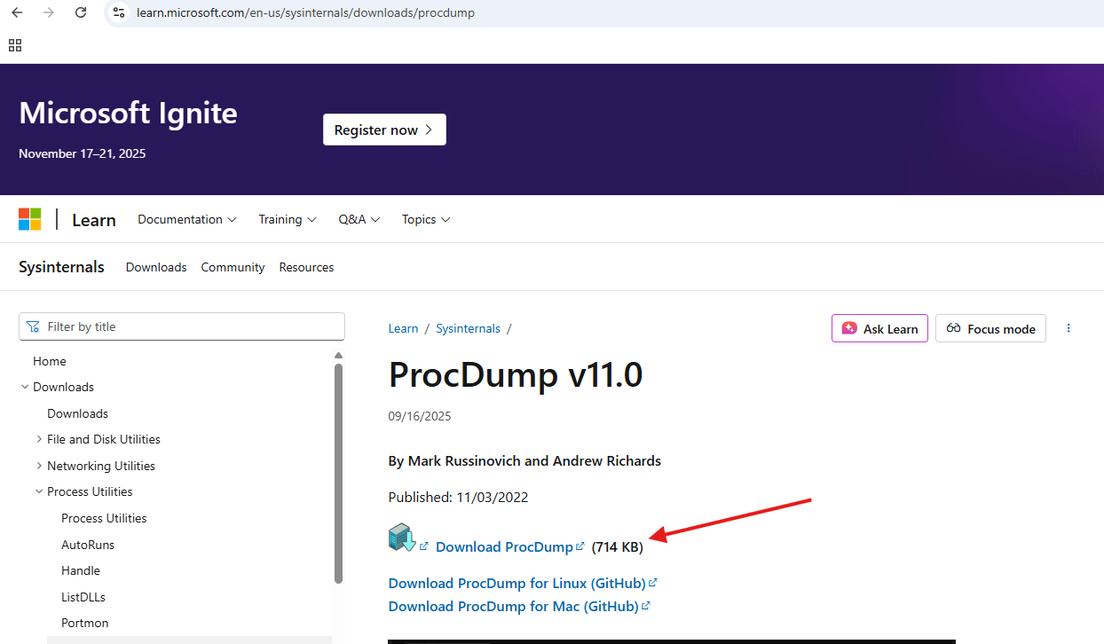 How to collect ProcDump logs
