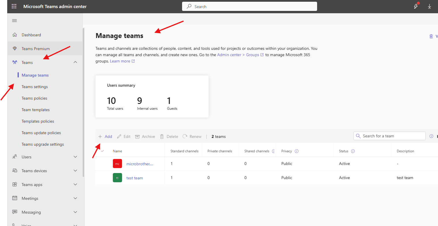 Quick way to create a Team using TAC