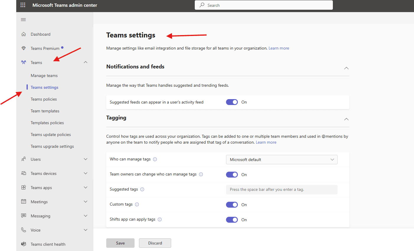 How to manage Teams settings in Teams admin center