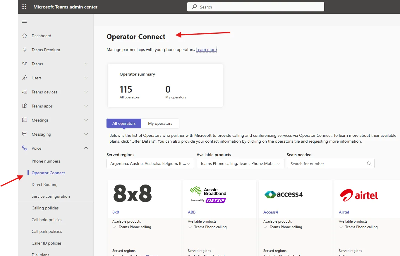 Operator Connect in Microsoft Teams
