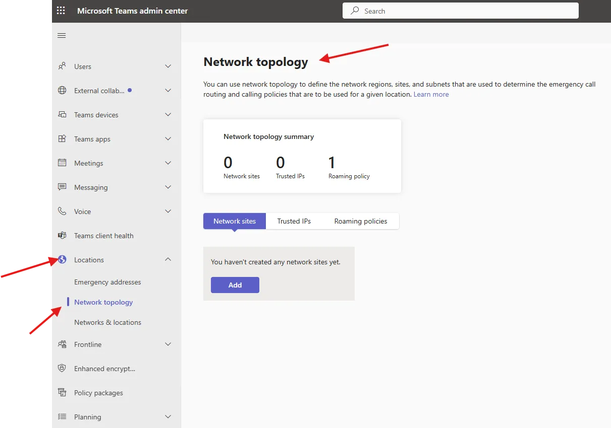 Understanding of Network topology in MS Teams