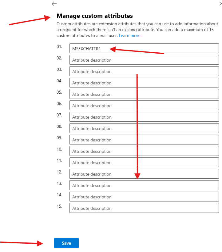 How to add Custom attributes for a Mailbox